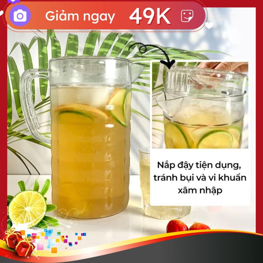 nhựa việt nhật dầy dặn Ca 2 lít đựng nước, Ca kính hàng loại 1 bán chạy