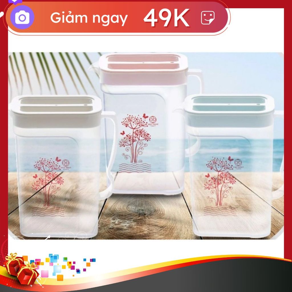 nhựa việt nhật dầy dặn Ca Nhựa Vuông bình đựng nước 1.8 lít 6082 hàng loại 1 bán chạy