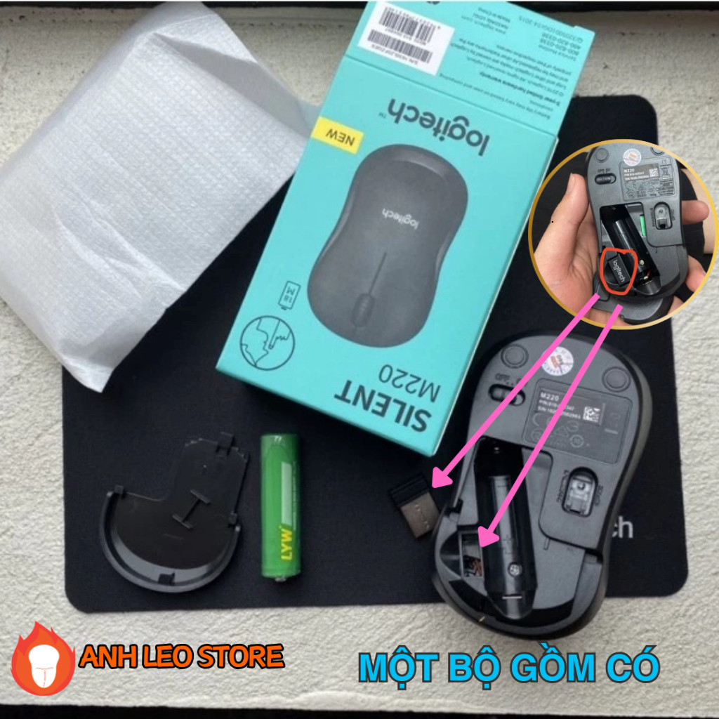 Chuột Không Dây Logitech M220 Silent Bluetooth, Văn Phòng Giảm Tiếng Ồn, Tặng Pin USB | BigBuy360 - bigbuy360.vn