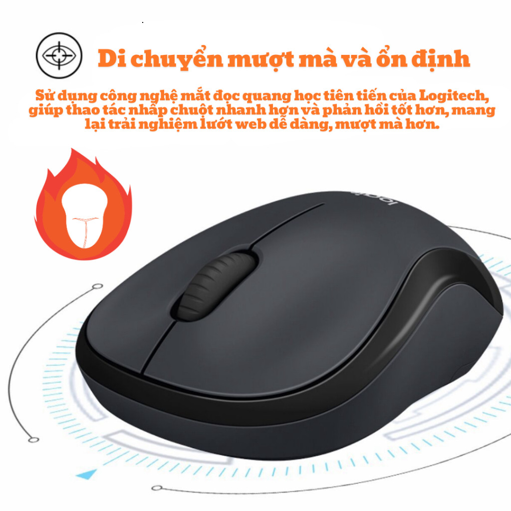 Chuột Không Dây Logitech M220 Silent Bluetooth, Văn Phòng Giảm Tiếng Ồn, Tặng Pin USB | BigBuy360 - bigbuy360.vn