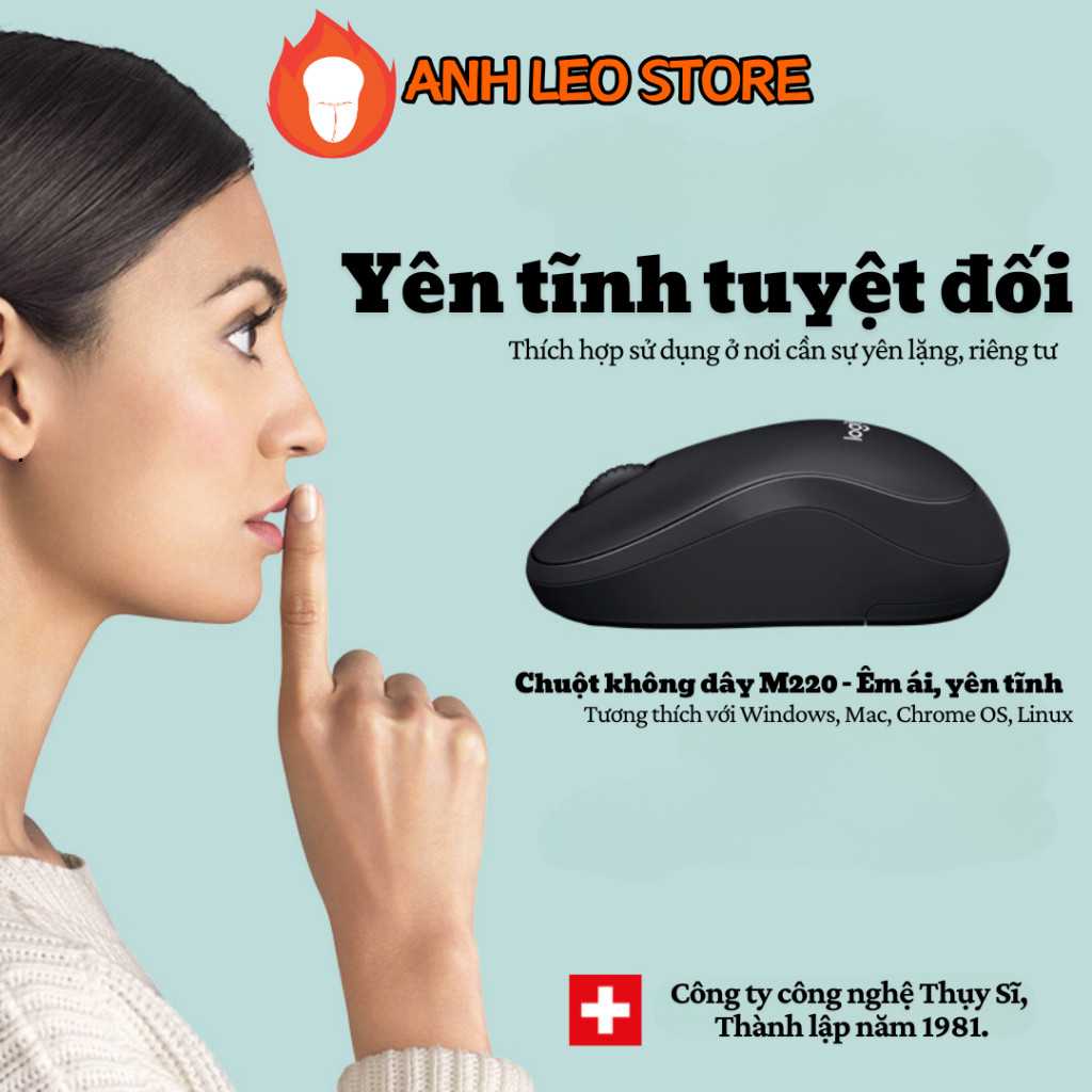 Chuột Không Dây Logitech M220 Silent Bluetooth, Văn Phòng Giảm Tiếng Ồn, Tặng Pin USB | BigBuy360 - bigbuy360.vn