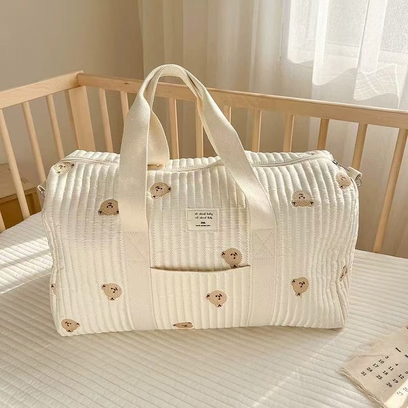 South Korea ins Embroidered Mommy Bag New Handheld Mother and Baby Travel Bag Lightweight Large Capa