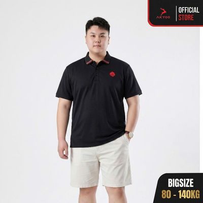 Áo Polo Nam Bigsize 80-140KG AKYOO Cao Cấp Cotton Co Giãn, Thâm Hút Mồ Hôi, Áo Polo Bigsize - PL D1