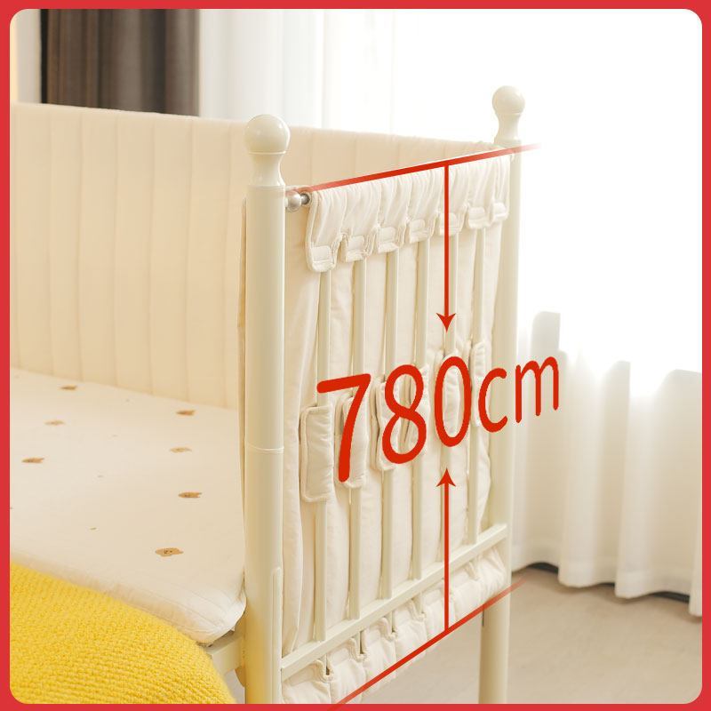 High-railing foldable iron children's splicing bed, extra-wide large bed, adjustable height baby bed