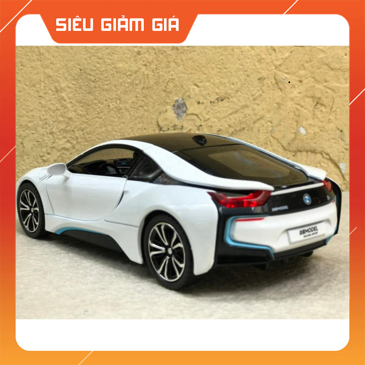[hcm] [hcm]  Mô hình xe ô tô đồ chơi BMW I8 1:24 kim loại có led