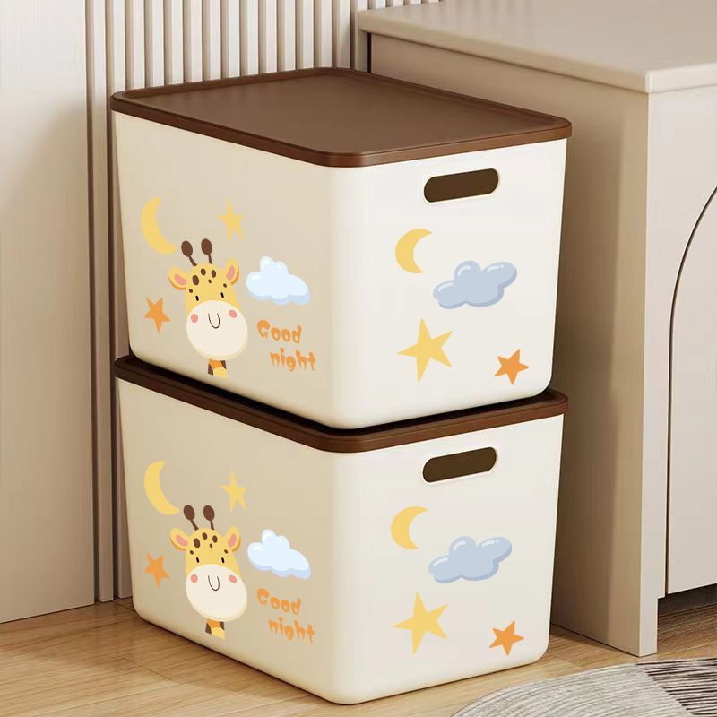 Storage box with lid, clothing organizer, baby toy and snack storage box, drawer-style large plastic
