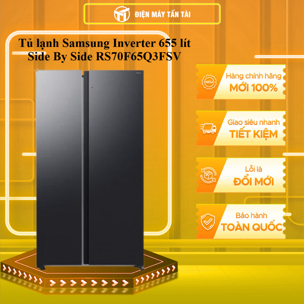 RS70F65Q3FSV - Tủ lạnh Samsung Inverter 655 lít Side By Side RS70F65Q3FSV - MIỄN PHÍ GIAO LẮP HCM