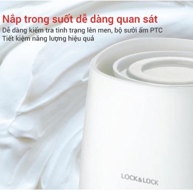 [EJY110SLV] Máy làm sữa chua LocknLock tự động ủ lên men tại nhà nhanh chóng, dung tích 1L