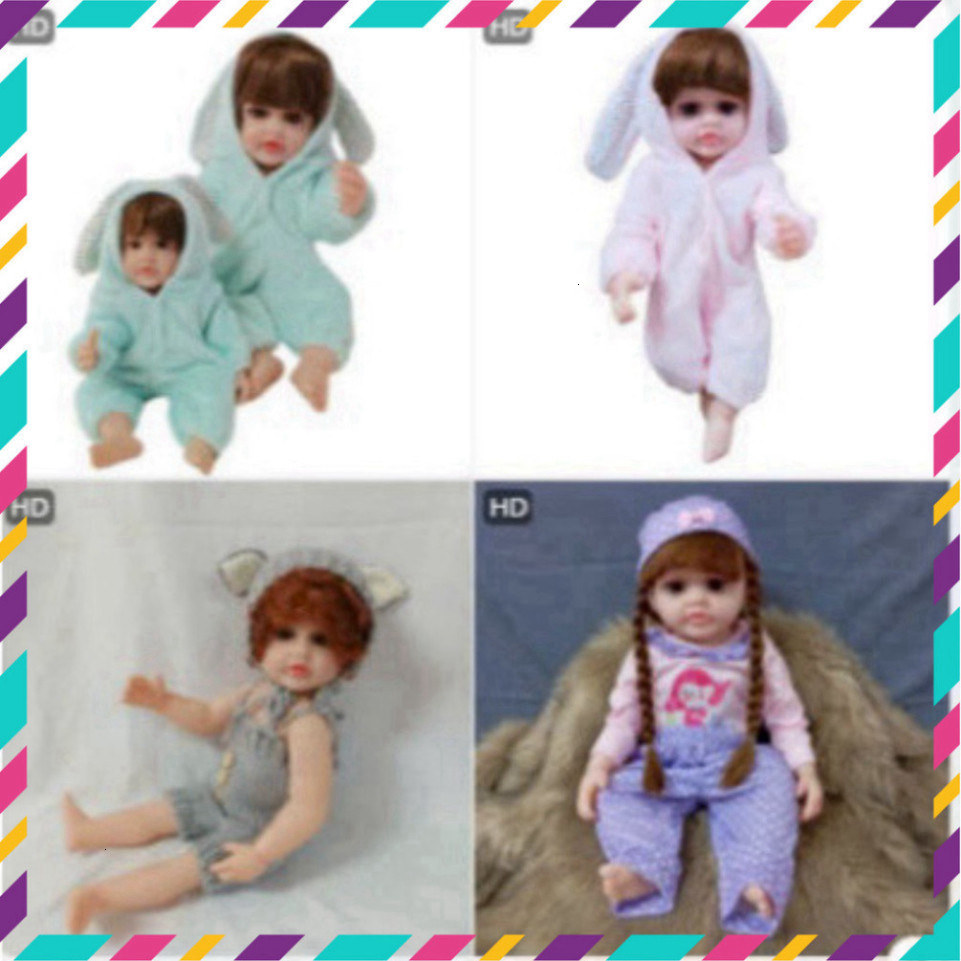 Búp Bê Reborn Thân Nhựa Mềm Mắt To 55 cm = 22 inch Reborn Vinyl Doll