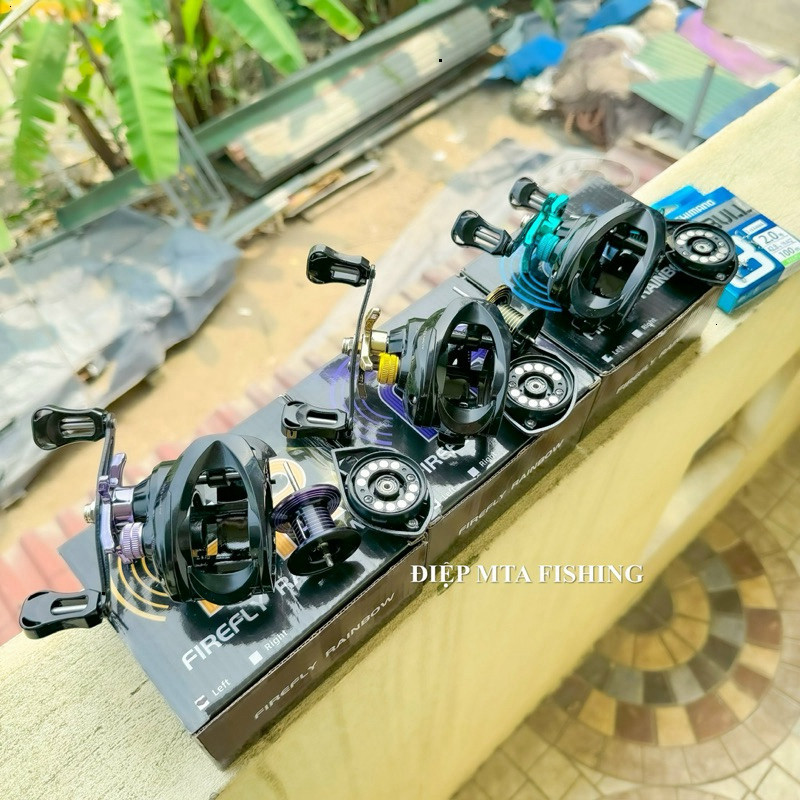 (TẶNG DÙ PITBULL X8 100m+KHOÁ LINK )Máy Câu Cá lure Ngang Rainbow fishing FR200 có 3 màu chuyên lure