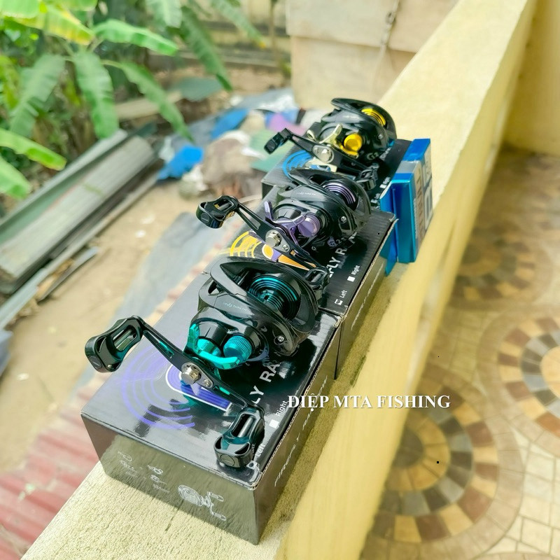 (TẶNG DÙ PITBULL X8 100m+KHOÁ LINK )Máy Câu Cá lure Ngang Rainbow fishing FR200 có 3 màu chuyên lure