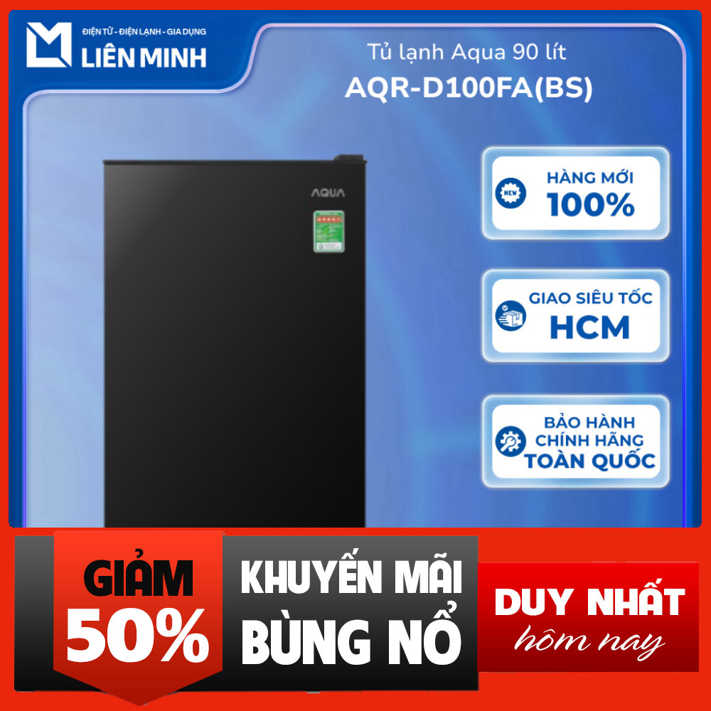 Tủ lạnh mini Aqua 1 cửa 90 lít AQR-D100FA(BS)/AQR-D99FA(BS) chính hãng, giao toàn quốc
