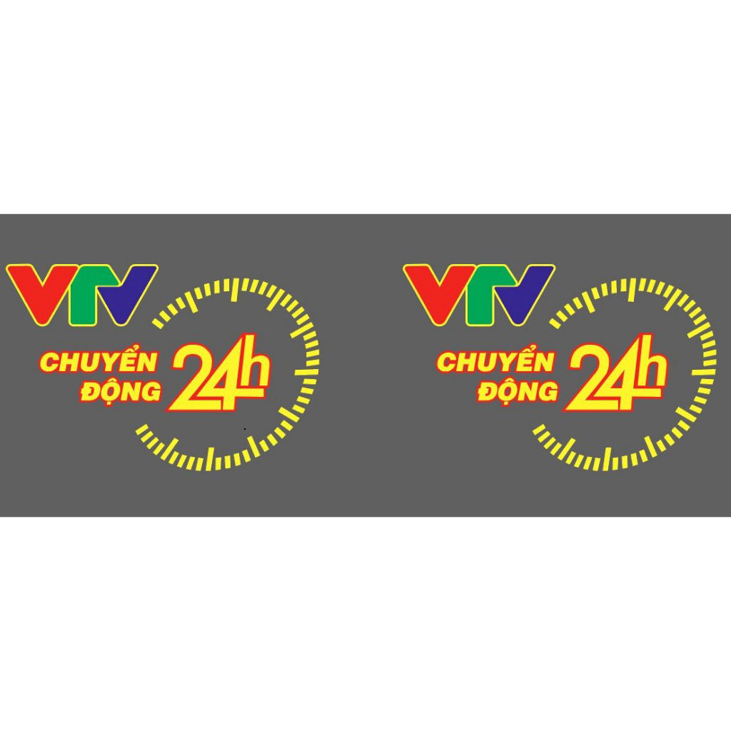 King Decal Tem VTV chuyển động 24h. tem dán xe tải, xe con (SL 1 đôi)