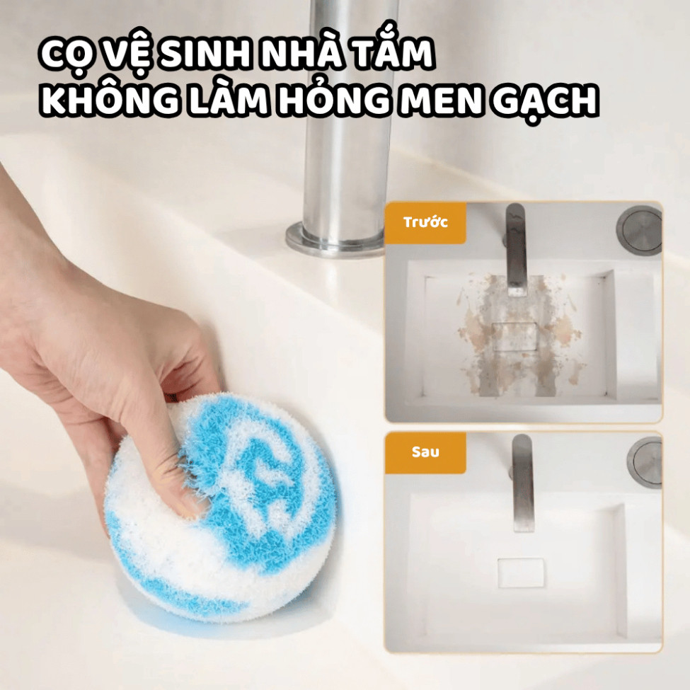 Combo 2 Cọ Vệ Sinh Nhà Tắm Không Làm Hỏng Men Gạch Bàn Chải Cọ Rửa Lavabo Bồn Tắm Tiện Lợi Sky Home 