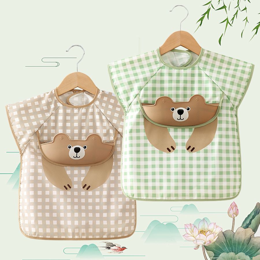 New spring children's apron for eating, summer thin waterproof apron, baby food bib, feeding apron