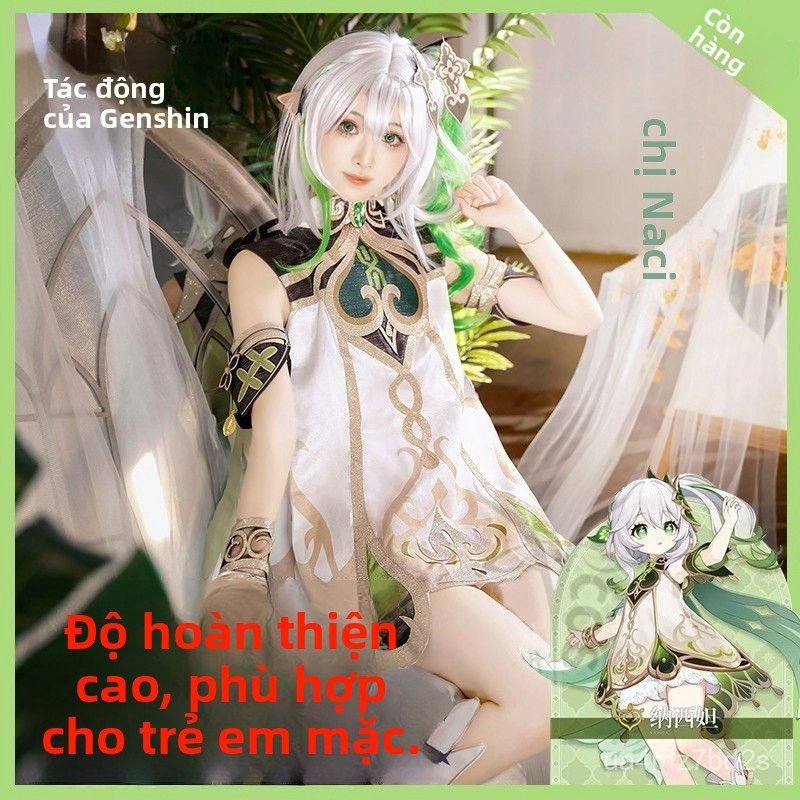 Genshin Impact cos Quần Áo Thần Cỏ Nahida cos Bộ quần áo đầy đủ cosplay Trang phục nhân vật anime ga