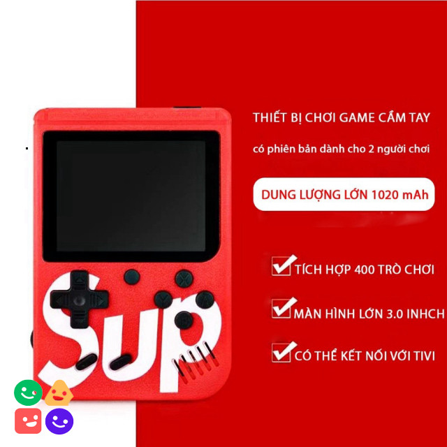 Máy chơi game cầm tay SUP 400 trò - Kết nối - Máy chơi game điện tử 4 nút cao cấp tay cầm Sup