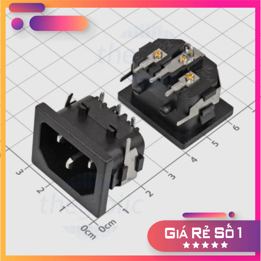 [2 Cái]- AC007 Đầu Nối Nguồn AC Hàn PCB 10A Linh Kiện Trường Giang 86