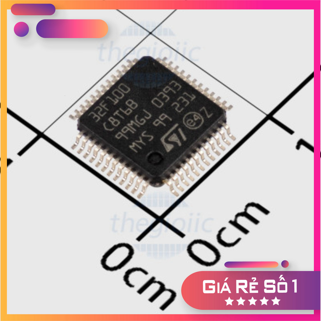STM32F100C8T6B 48-LQFP, 32-Bit ARM Cortex M3 Microcontroller, 24MHz, 64KB FLASH, 48-LQFP Linh Kiện T