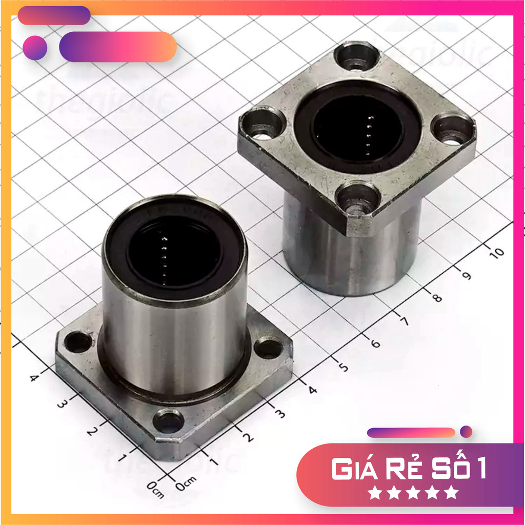 LMK20UU Bi Trượt, Con Trượt Mặt Bích Vuông Lỗ Trục 20mm, Đường Kính Ngoài 32mm, Dài 42mm Linh Kiện T
