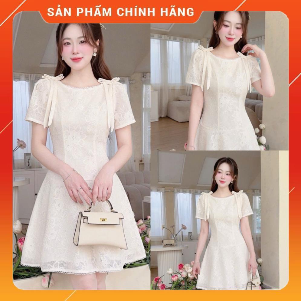 Sỉ (Hàng Chính Hãng V737) Váy đầm thiết kế dáng A chất Ren Hàn mềm mại, mặc đi làm, dạo phố, cafee..