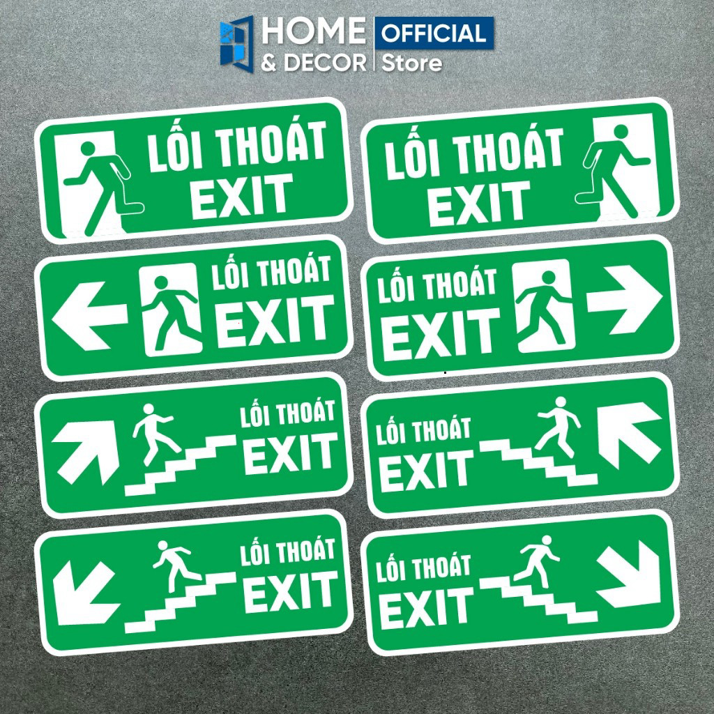 Biển Lối Thoát EXIT, Bảng Lối Thoát Hiểm, Biển Chú Ý Lối Thoát Hiểm, Biển Cảnh Báo Lối Thoát EXIT