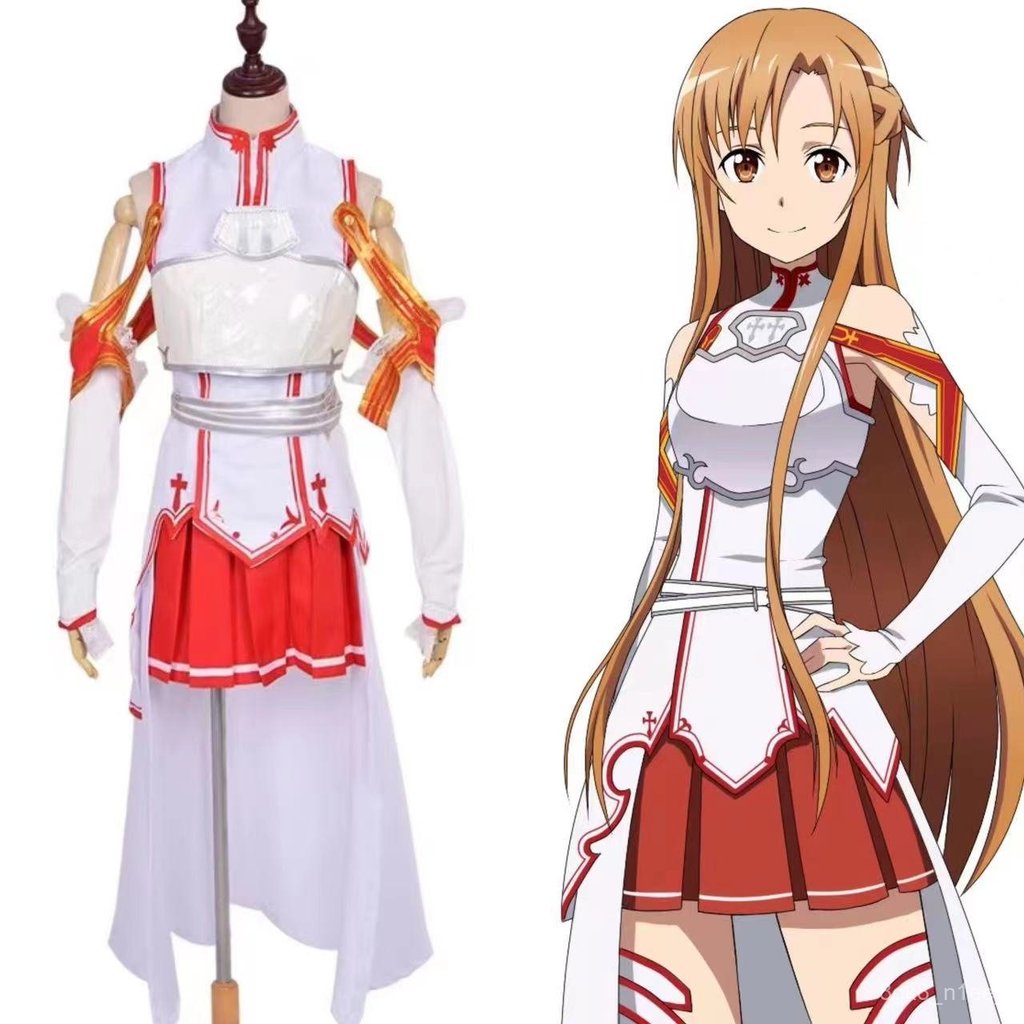 Sword Art Online COS Quần Áo Asuna Yuuki cos Trang phục chiến đấu của Asuna Asuna cosplay Quần áo