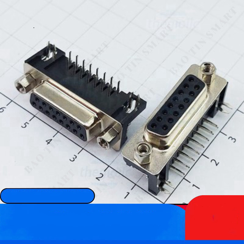 [3 Cái]- Cổng DB15 Cái 15 Chân Cong 90 Độ 2 Hàng Hàn PCB Linh Kiện IC2