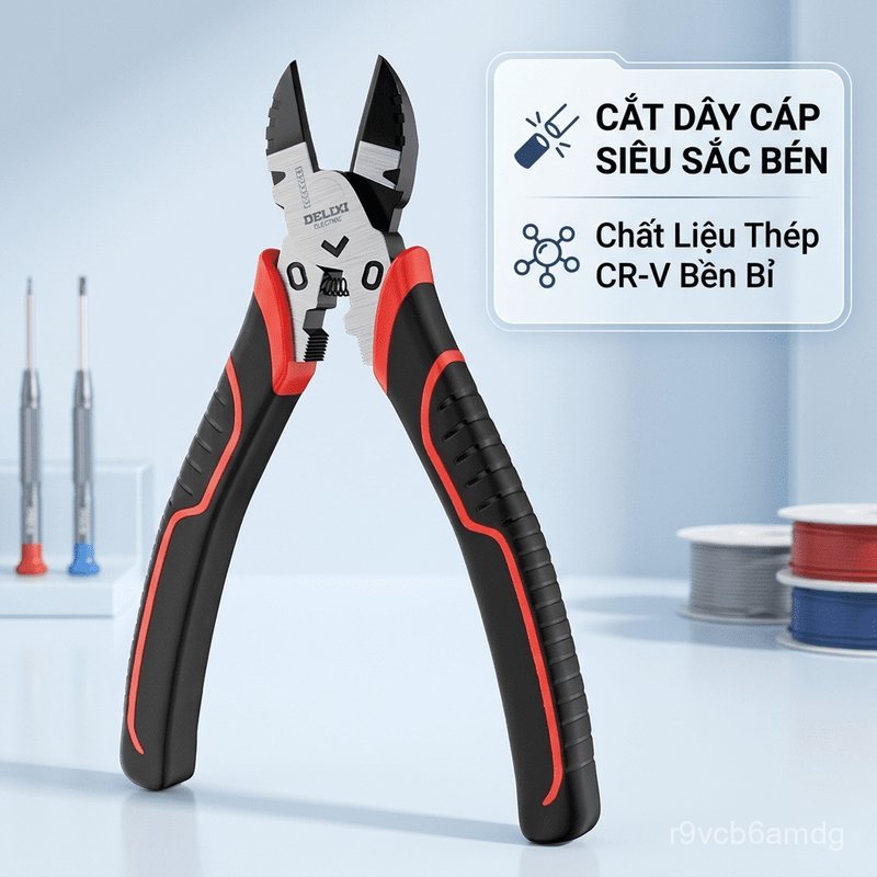 Kìm cắt chéo 6 inch Delixi chuyên dụng cắt dây điện thép siêu bén