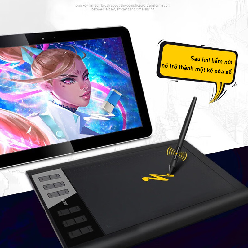 Bảng Vẽ điện Tử GAOMON 1060 PRO 10x6 Inches Bản Nâng Cấp Mới Dùng Cho Ps, Ai, FL