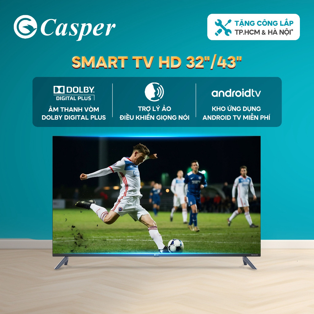 (Miễn Phí giao hàng) Smart Android Tivi Casper 32 inch/ 43 inch - HD - E32HAC110/ E43FAC110 - Bảo hà