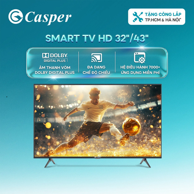 (Miễn Phí giao hàng) Google Tivi Casper 32 inch/ 43 inch - Full HD - 32HGK610 / 43FGK610 - Bảo hành 