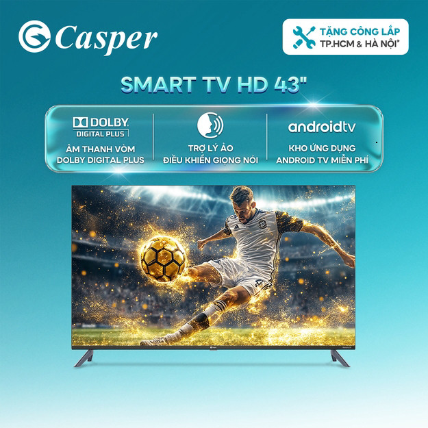 (Miễn Phí giao hàng) Smart Android Tivi Casper 43 inch HD - E43FAC110 - Chính hãng - Bảo hành 2 năm