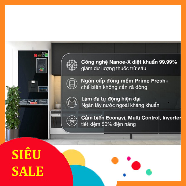 ib lấy mãu bh_ Tủ lạnh Panasonic Inverter 325 lít NRBV361WGKV  Việt Nam (126.12T5) _FREE SHIP