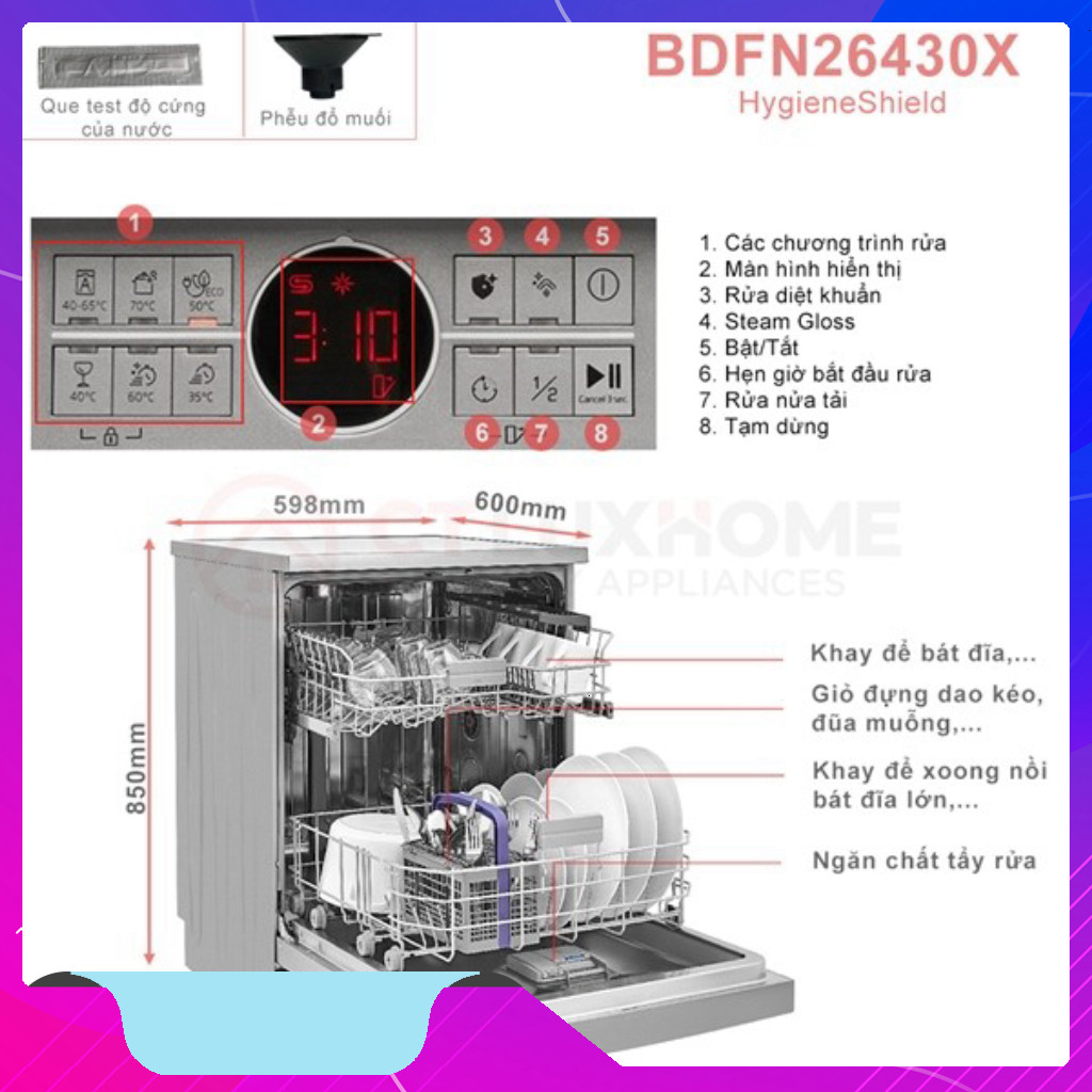 nhắn shop đặt hàng_ Máy Rửa Chén Beko BDFN26430X  THỔ NHĨ KỲ (N.7T5) _hàng mới 100%