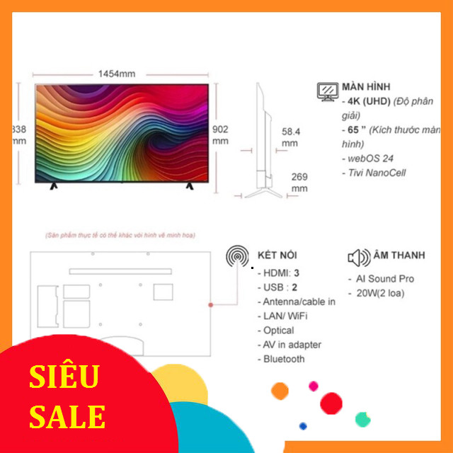 ib lấy mãu bh_ Smart Tivi NanoCell LG 4K 65 inch 65NANO81TSA 2024  INDONESIA _FREE SHIP