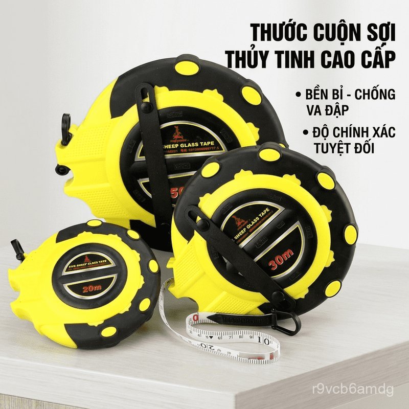 Thước dây sợi thủy tinh Wuyang chống thấm nước 20m-50m siêu bền cao cấp