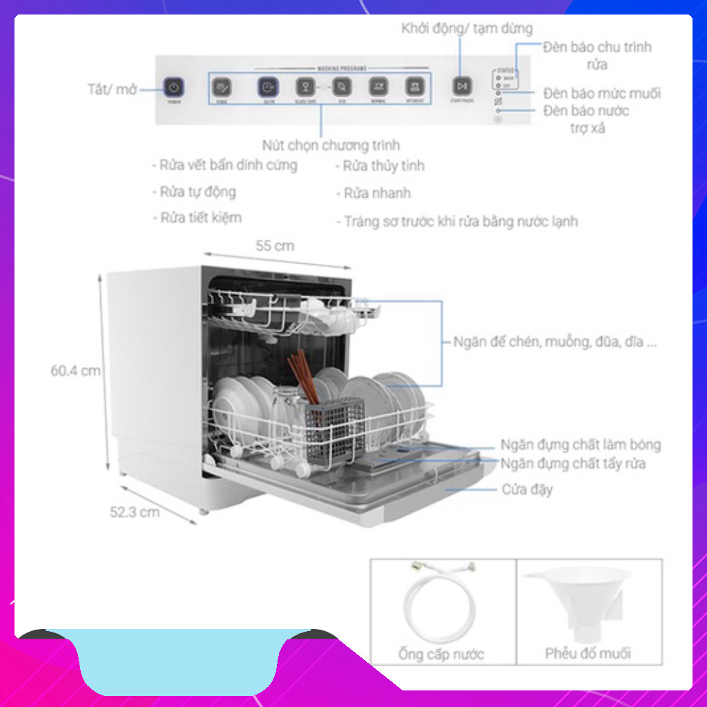 nhắn shop đặt hàng_ Máy rửa chén mini Electrolux ESF6010BW 8 BỘ Điện Máy Tồn Kho _hàng mới 100%