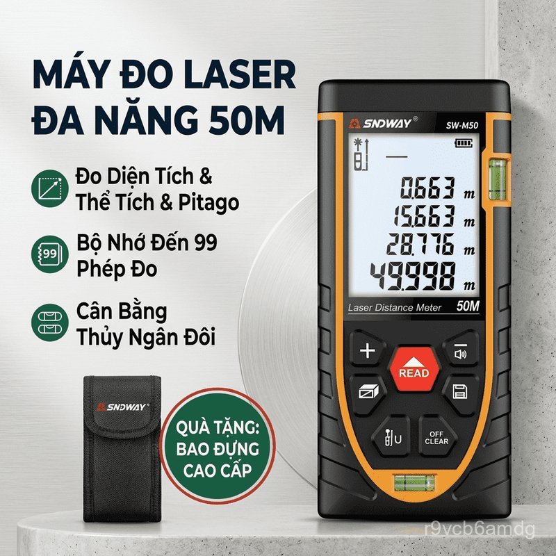 Máy đo khoảng cách Laser cầm tay thước điện tử đo lường chính xác c00