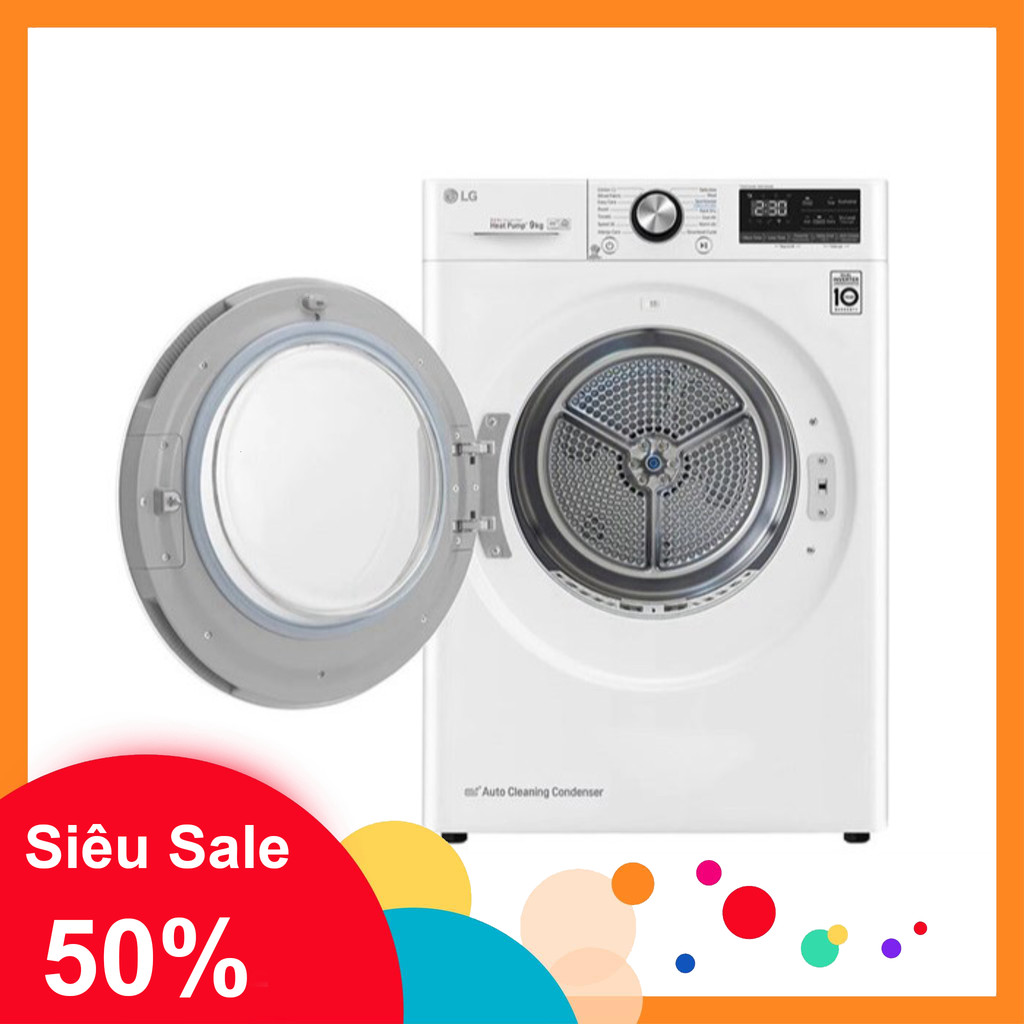 ib nhận mã_ Máy sấy bơm nhiệt LG 9 Kg DVHP09W  Điện Máy Kho Rẻ _hàng chính hãng, mới 100%