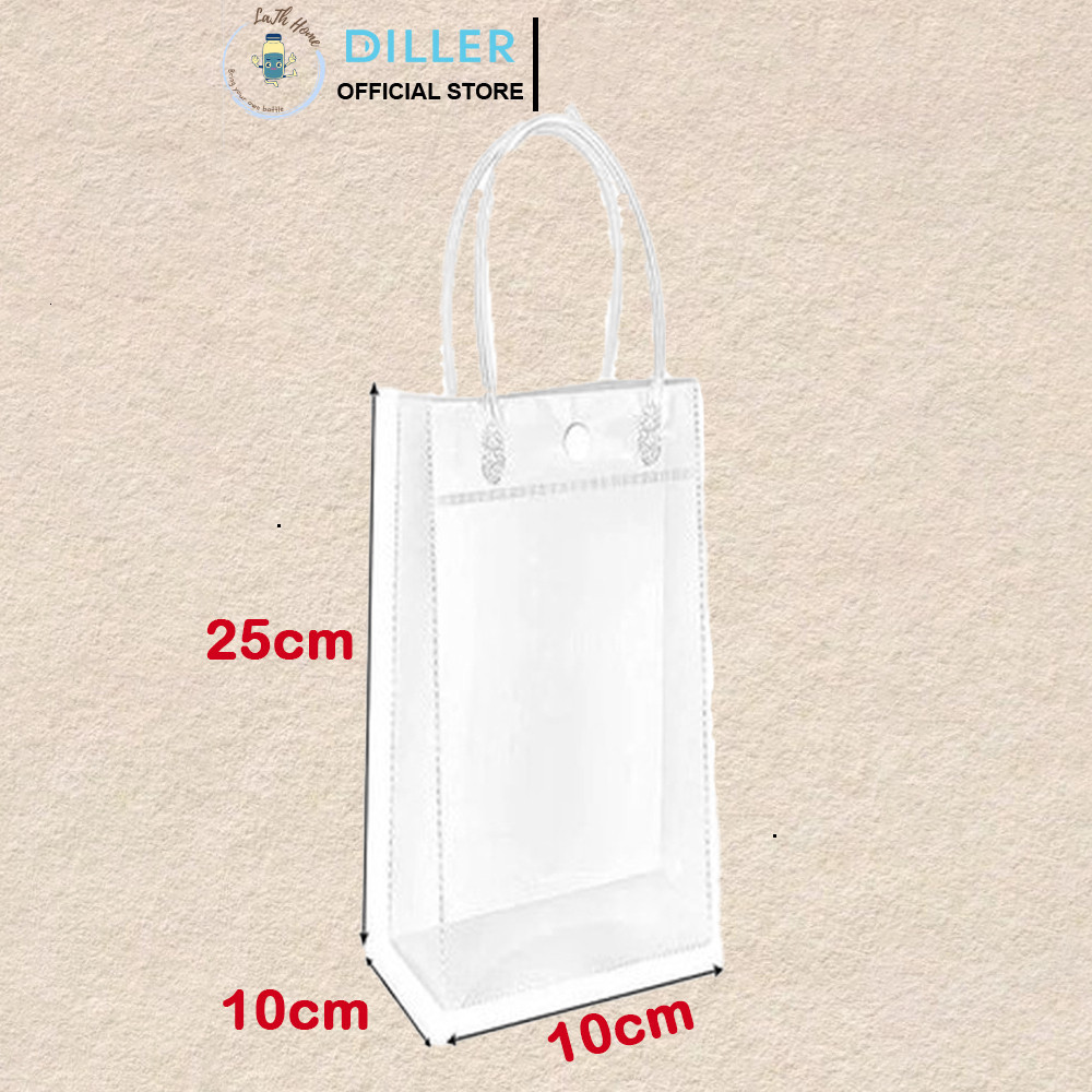 Túi Trong Suốt Diller Đựng Bình Nước, Quai Xách, Chống Nước, Tiện Mang