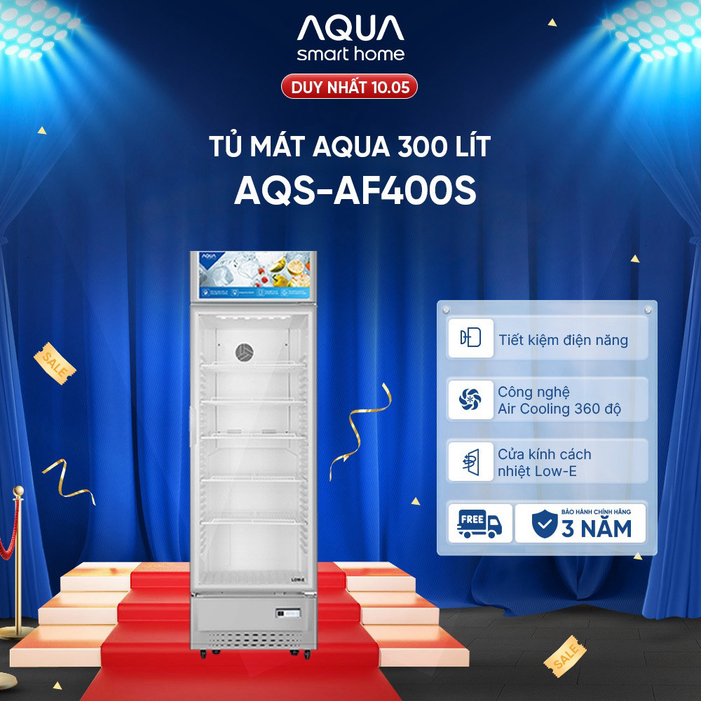 (Miễn Phí giao hàng) Tủ mát Aqua 300 Lít AQS-AF400S