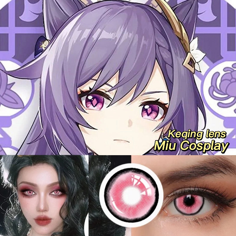 [Sẵn] Lens cosplay Keqing - Genshin Impact - Kính áp tròng [Miu Cosplay]
