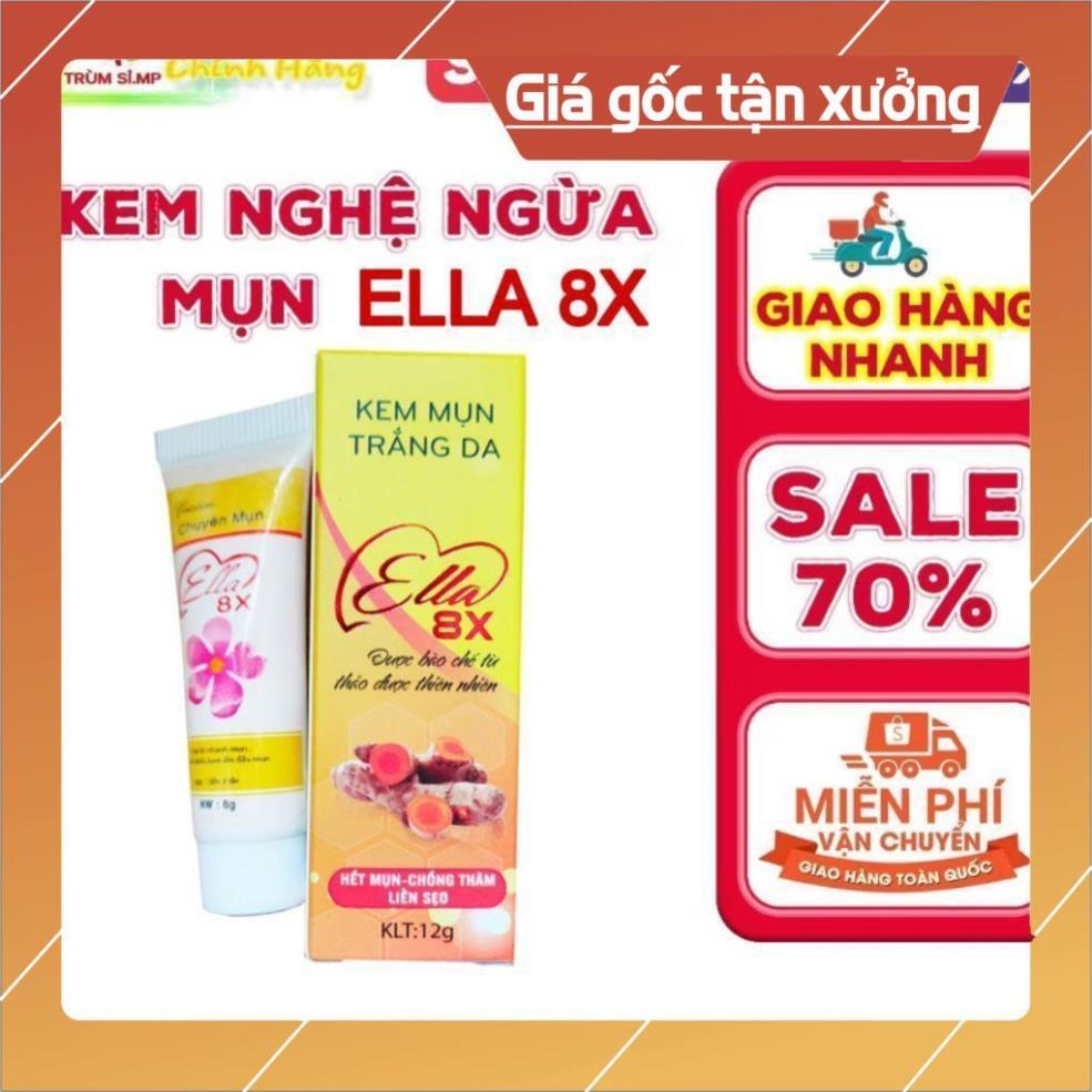 Kem mụn ella 8x chính hãng - tinh chất giảm mụn ẩn mụn đầu đen mờ thâm dưỡng trắng da