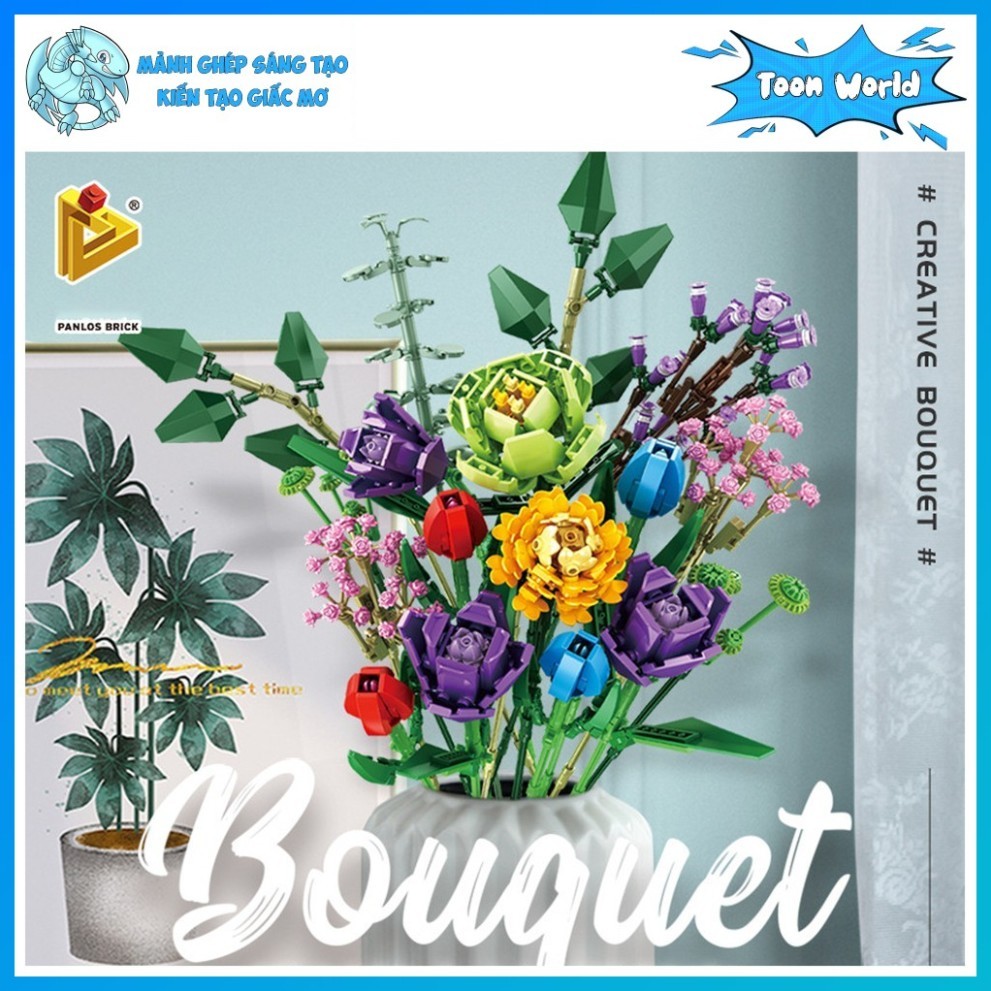 Mô hình Kazi 655001 Bó hoa tuyệt đẹp - 10280 Flower Bouquet Mini