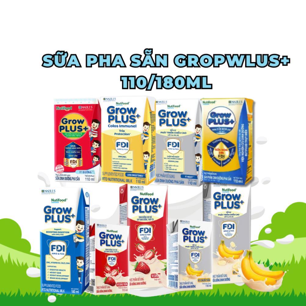 Thùng 48 hộp sữa pha sẵn Nutifood Grow plus các loại (110/180ml)