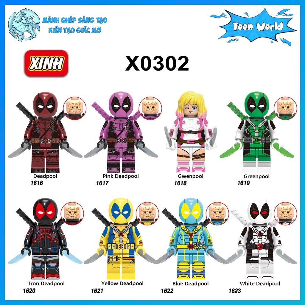 Mô hình nhân vật quái nhân Deadpool và Gwenpool mới nhất - XINH X0302 Mini