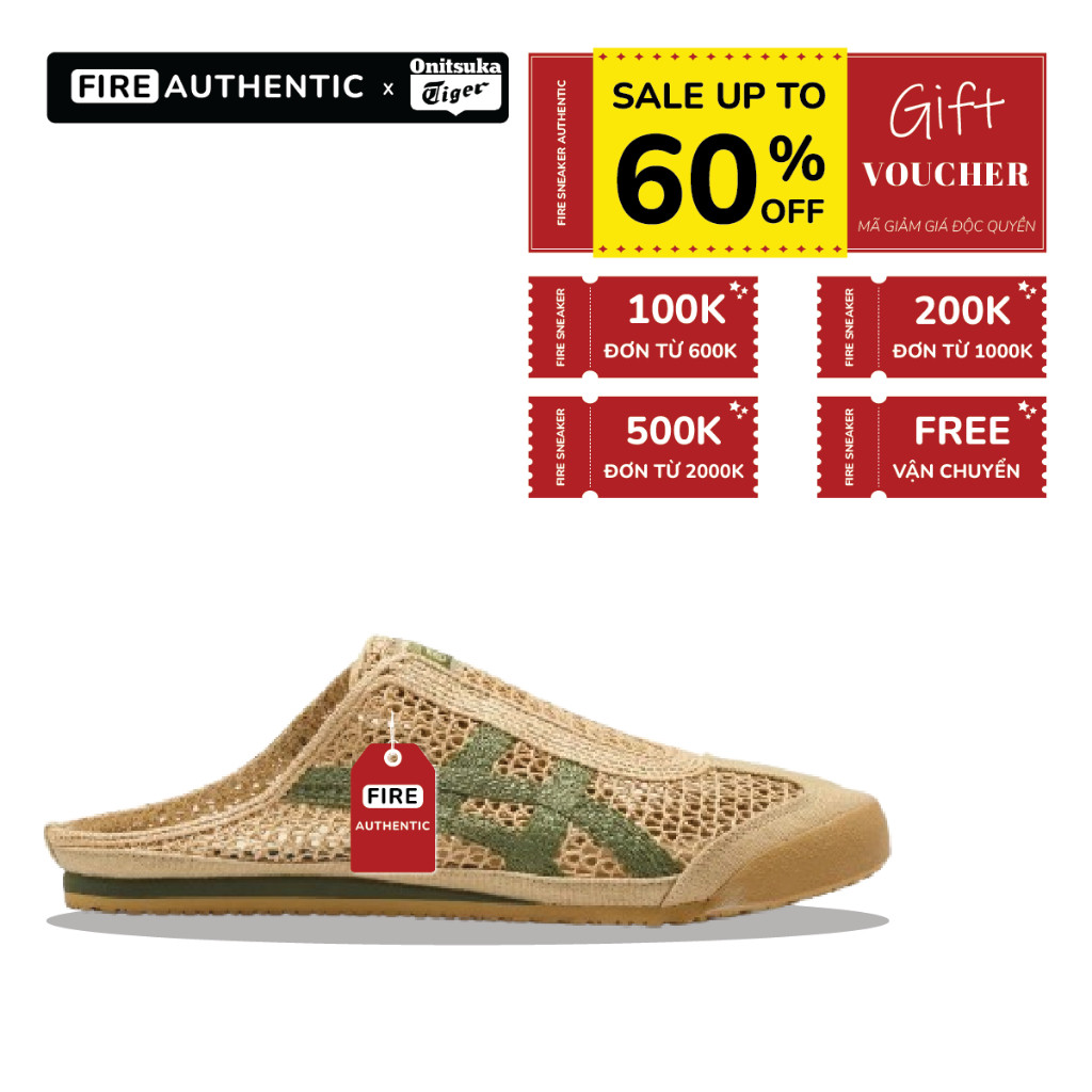[ CHÍNH HÃNG ] Giày Onitsuka Tiger Mexico 66 Sabot 'Beige Green' - The Sneaker Outlet