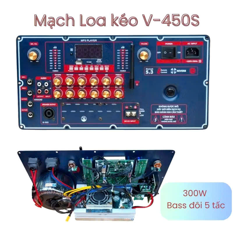 Mạch V450S sử dụng DSP,công suất 300w,kích thước 19x38