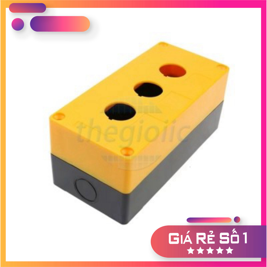 BX3-22 Hộp 3 Nút Nhấn Điều Khiển 22mm Màu Vàng Điện Tử Thường Tín